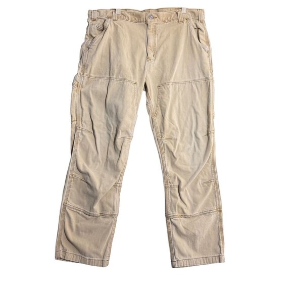 Carhartt Relaxed Fit Double Knee Carpenter Pants Men's 38x30 Beige Pockets